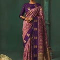 Elegant Purple Silk Jacquard Work Saree for Women