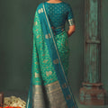 Stylish Dark Green Silk Jacquard Work Saree for Women