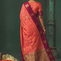 Beautiful Pink Silk Jacquard Work Saree for Women