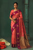 Beautiful Pink Silk Jacquard Work Saree for Women