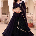 Elegant Black Georgette Leheriya Print Designer Lehenga Choli with Dupatta for Women