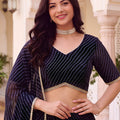 Elegant Black Georgette Leheriya Print Designer Lehenga Choli with Dupatta for Women