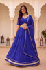 Stunning Royal Blue Georgette Leheriya Print Designer Lehenga Choli with Dupatta for Women