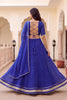 Stunning Royal Blue Georgette Leheriya Print Designer Lehenga Choli with Dupatta for Women