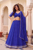 Stunning Royal Blue Georgette Leheriya Print Designer Lehenga Choli with Dupatta for Women