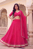 Lovely Rani Pink Georgette Leheriya Print Designer Lehenga Choli with Dupatta for Women