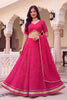 Lovely Rani Pink Georgette Leheriya Print Designer Lehenga Choli with Dupatta for Women