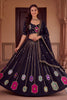Stylish Black Rayon Mirror Work Designer Lehenga Choli with Dupatta for Women
