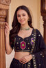 Stylish Black Rayon Mirror Work Designer Lehenga Choli with Dupatta for Women