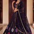 Stylish Black Rayon Mirror Work Designer Lehenga Choli with Dupatta for Women