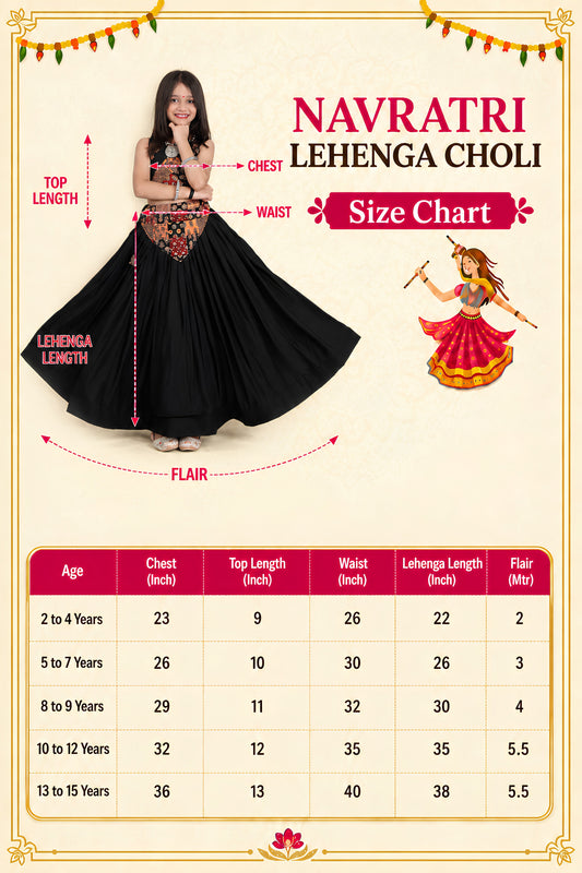 Stylish Black Multicolor Rayon Ajrakh Printed Designer Lehenga Choli for Girls