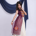Stylish Maroon Georgette Bandhani Print Embroidered Indo Western Lehenga Choli
