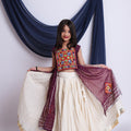 Stylish Maroon Georgette Bandhani Print Embroidered Indo Western Lehenga Choli