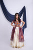 Stylish Maroon Georgette Bandhani Print Embroidered Indo Western Lehenga Choli