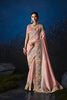 Trendy Light Pink Soft Silk Zari Weaving Saree Embroidery Khatli Work for Women