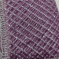 Stylish Lavender Net Sequin Embroidered Saree with Pearl Border for Women