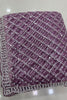 Stylish Lavender Net Sequin Embroidered Saree with Pearl Border for Women