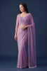 Stylish Lavender Net Sequin Embroidered Saree with Pearl Border for Women