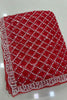 Gorgeous Red Net Sequin Embroidered Saree with Pearl Border for Women