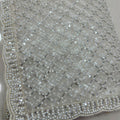 Premium White Net Sequin Embroidered Saree with Pearl Border for Women