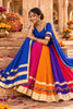 Glorious Royal Blue Georgette Multicolor Designer Lehenga Choli with Lace Work and Dupatta
