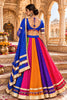 Glorious Royal Blue Georgette Multicolor Designer Lehenga Choli with Lace Work and Dupatta