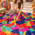 Wonderful Multicolor Crepe Printed Designer Lehenga Choli with Dupatta for Women