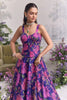 Stylish Purple Organza Floral Printed Indo Western Lehenga Choli for Women