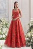 Outstanding Red Organza Floral Printed Indo Western Lehenga Choli for Women