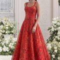 Outstanding Red Organza Floral Printed Indo Western Lehenga Choli for Women