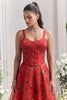 Outstanding Red Organza Floral Printed Indo Western Lehenga Choli for Women