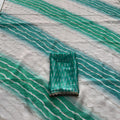 Stylish Teal Green Space Silk Digital Print Saree with Lace Border for Women
