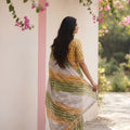 Graceful Olive Green Digital Print Saree with Lace Border for Women