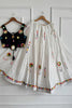 Elegant White Cotton Multicolor Embroidered Mirror Work Designer Lehenga Choli for Women