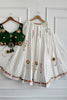 Beautiful White Cotton Multicolor Embroidered Mirror Work Designer Lehenga Choli for Women