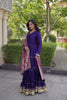 Stunning Purple Rayon Gota Patti Work Designer Gown with Dupatta for Women
