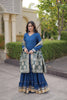 Elegant Royal Blue Rayon Gota Patti Work Designer Gown with Dupatta for Women