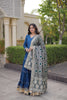 Elegant Royal Blue Rayon Gota Patti Work Designer Gown with Dupatta for Women