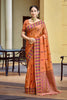 Elegant Orange Assam Silk Weaving Saree for Women