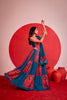 Elegant Teal Blue and Red Rayon Bandhani Print Designer Lehenga Choli with Dupatta for Women