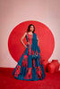 Elegant Teal Blue and Red Rayon Bandhani Print Designer Lehenga Choli with Dupatta for Women