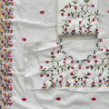 Elegant White Crush Silk Embroidery with Cutwork Saree for Women