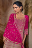 Stylish Rani Pink and Purple Heavy Embroidered Designer Salwar Suit with Dupatta