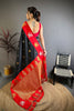 Stunning Black Soft Silk Jacquard Work Designer Saree for Women
