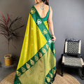 Graceful Green Soft Silk Jacquard Work Designer Saree for Women