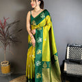 Graceful Green Soft Silk Jacquard Work Designer Saree for Women