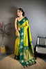 Graceful Green Soft Silk Jacquard Work Designer Saree for Women