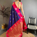 Royal Blue Soft Silk Jacquard Work Designer Saree for Women