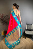 Vibrant Red Soft Silk Jacquard Work Designer Saree for Women