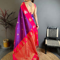 Stylish Purple Soft Silk Jacquard Work Designer Saree for Women